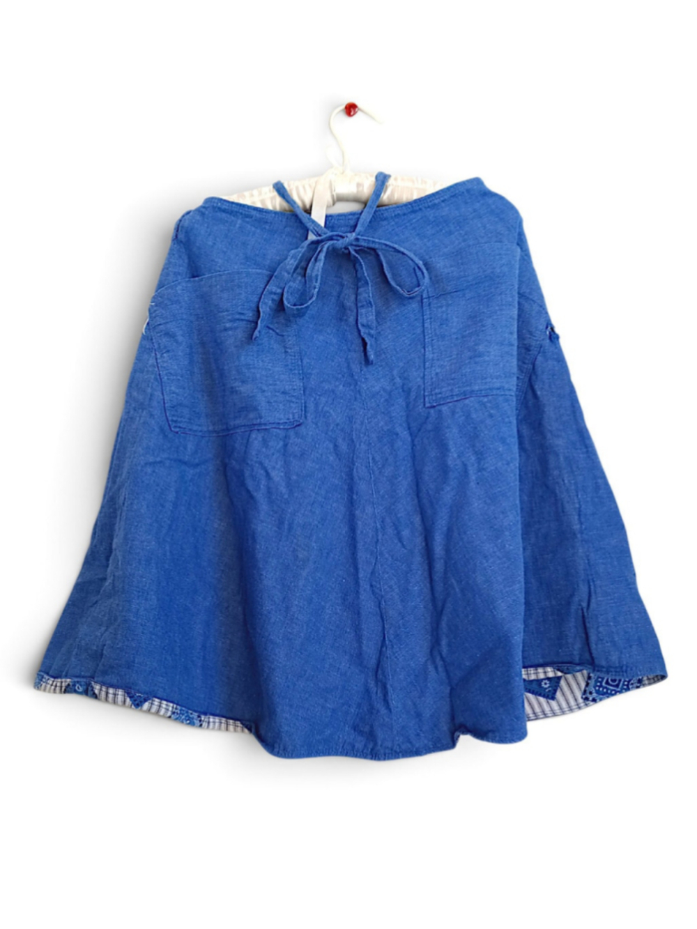 Reversible denim wrap apron Skirt bandana oversized front pocket retro western